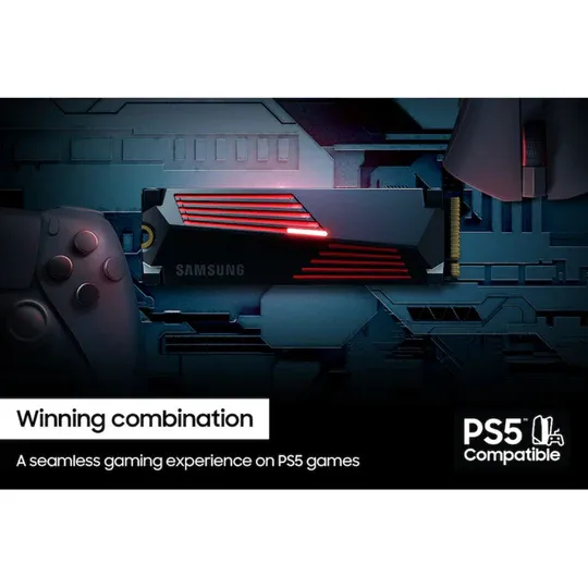 SAMSUNG 990 PRO SSD 1TB PCIe Gen 4 , Heatsink , NVMe , MZ-V9P1T0CW