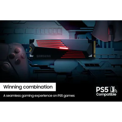 SAMSUNG 990 PRO SSD 1TB PCIe Gen 4 , Heatsink , NVMe , MZ-V9P1T0CW
