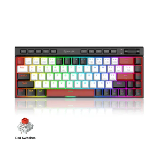 Redragon Magic-wand Mini K635WBR-RGB-PRO 75% Wireless &amp; Bluetooth Mechanical Keyboard