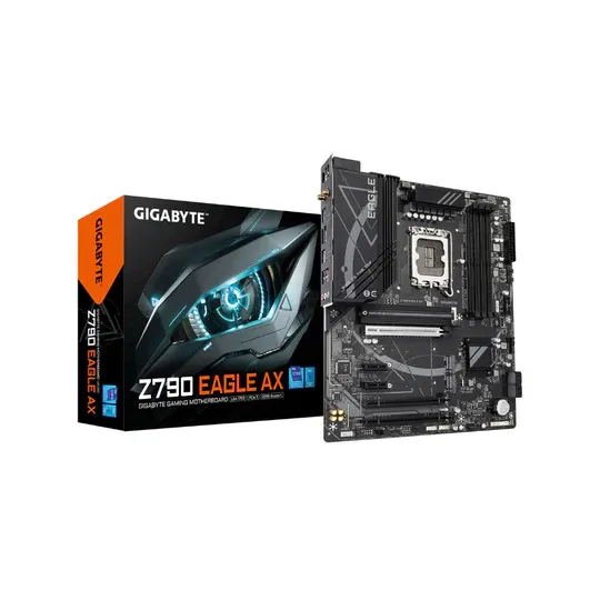 GIGABYTE Z790 EAGLE AX ATX Motherboard – Intel LGA1700, DDR5, PCIe 5.0, Triple M.2, USB-C, Wi-Fi 6E, 2.5GbE LAN, EZ-Latch, Smart Fan 6