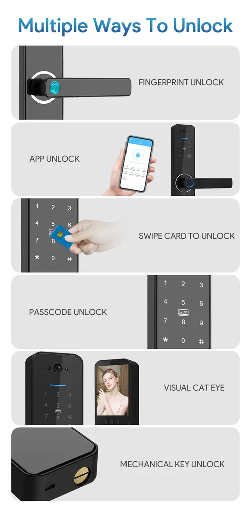 Locstar Intelligent Tuya App Outdoor Front Door Digital Video Smart Lock