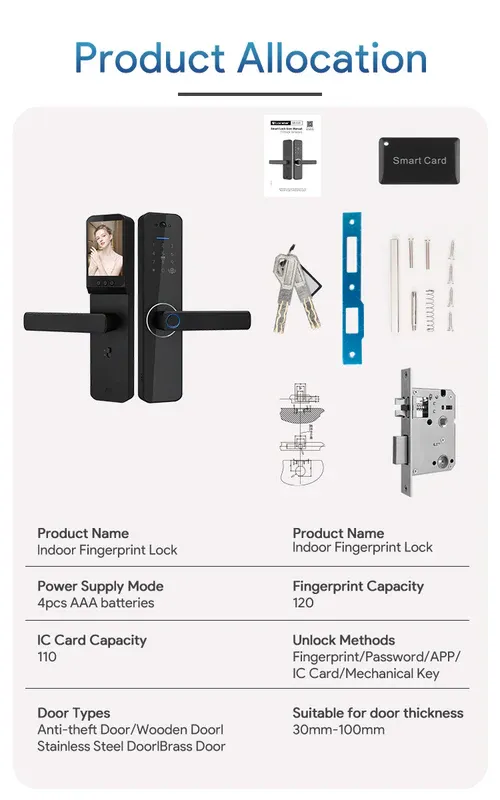 Locstar Intelligent Tuya App Outdoor Front Door Digital Video Smart Lock