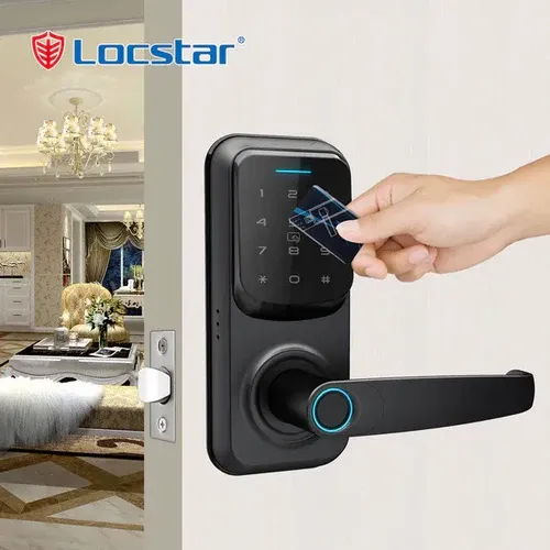 Locstar-C90 Digital Fingerprint Lock Keyless Entry Keypad Smart Door Lock with Handle