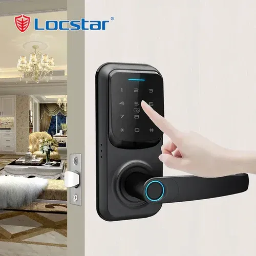 Locstar-C90 Digital Fingerprint Lock Keyless Entry Keypad Smart Door Lock with Handle