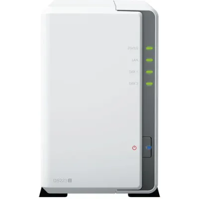 Synology DiskStation DS223j – 2-Bay NAS, Quad-Core 1.7GHz CPU, 1GB DDR4, Btrfs, 1GbE, USB 3.2 Gen 1, Compact &amp; Energy-Efficient
