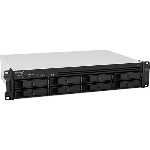 Synology RackStation RS1221+ – 8-Bay 2U NAS, AMD Ryzen V1500B, 4GB DDR4 ECC (Up to 32GB), 4x 1GbE, PCIe for 10/25GbE or NVMe, Expandable to 12 Bays