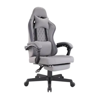 Avetron GC501 Comfy Fabric Gaming Chair – Ergonomic Design, Linkage Armrests, 135° Recline, 120mm Class 3 Gas Lift, 150kg Capacity, Grey