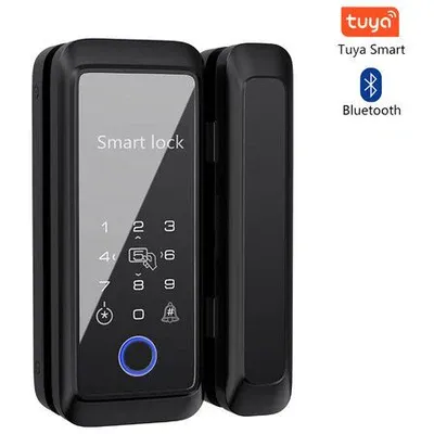 VIANS smart Fingerprint Glass door lock with double hook bolt VIANS smart Fingerprint Glass door lock with double hook bolt