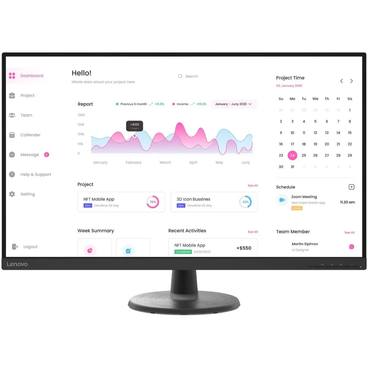 عرض خاص لفترة محدودة Lenovo 31.5" D32-40 (1920x1080) 60Hz VA 99% sRGB Monitor
