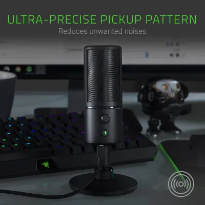 عرض خاص لفترة محدودة Razer Seiren X USB Streaming Microphone: Professional Grade - Built-in Shock Mount - Supercardiod Pick-Up Pattern - Anodized Aluminum
