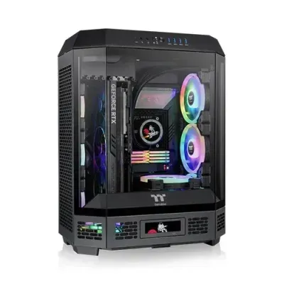 Thermaltake The Tower 600 Mid-Tower ATX Case; 3 Tempered Glass Panels; Hidden-Connector Motherboard Support; Rotational PCI-e Slots