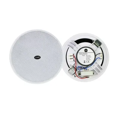 CMX 8" Ceiling Speaker with 100V Transformer – 10W/5W Power Taps, ABS Housing &amp; Metal Grille, for Commercial Audio &amp; PA Systems