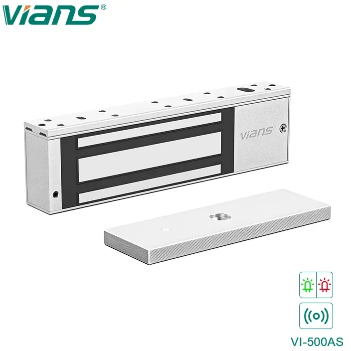 VIANS VI-500AS Magnetic Lock 500KG (1200lbs) Single Door – DC12V/24V, LED Indicator, Access Control