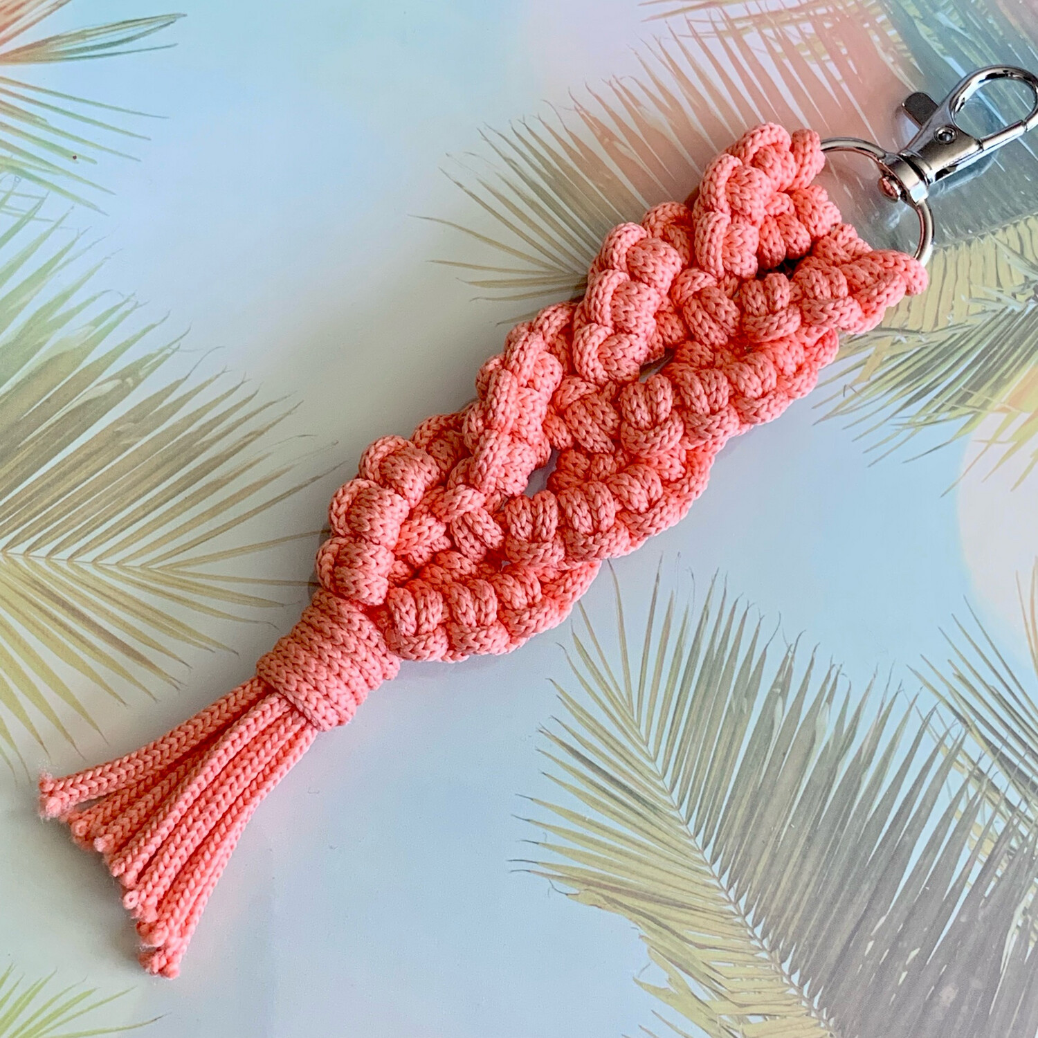 Braided beige summer edition keychain