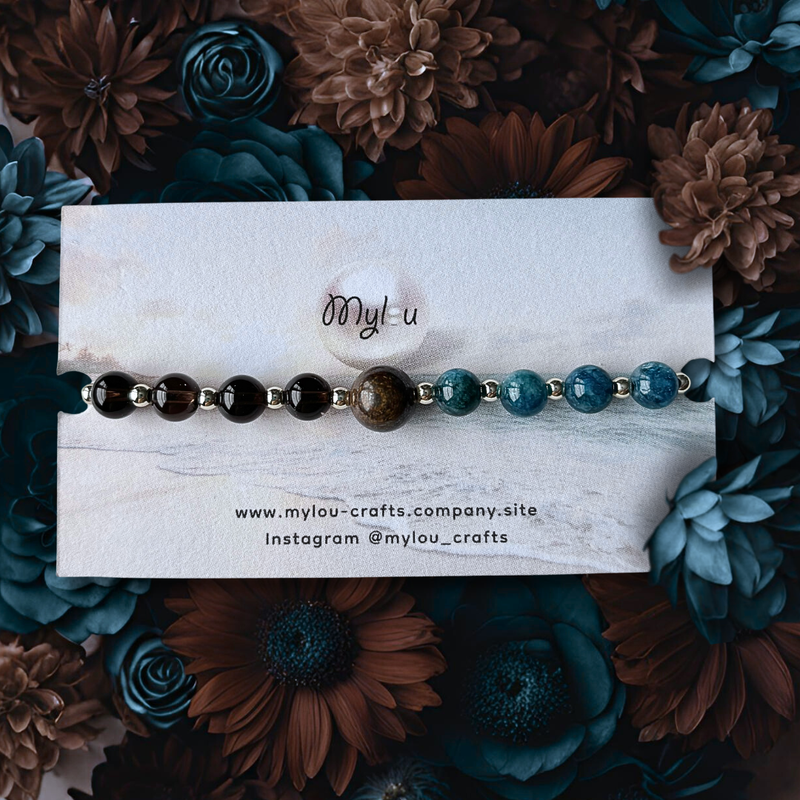 Bracelet ~ Bronzite &amp; Smoky quartz