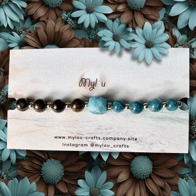 Bracelet ~ Apatite Bleue &amp; Bronzite