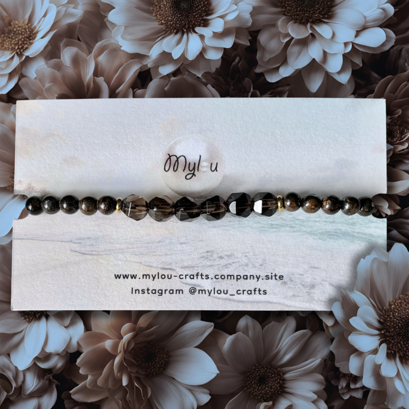 Bracelet ~ Bronzite &amp; Smoky quartz