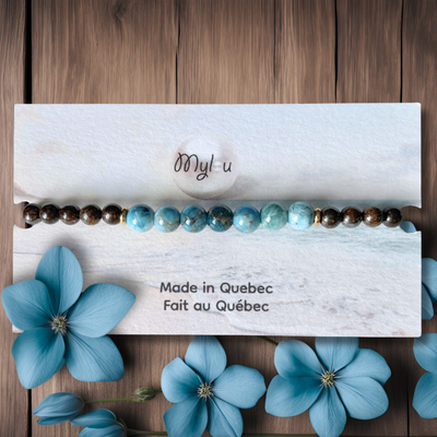 Bracelet ~ Apatite Bleue &amp; Bronzite