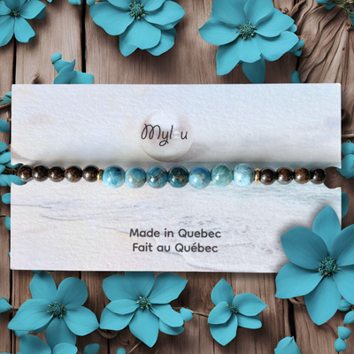 Bracelet ~ Apatite Bleue &amp; Bronzite