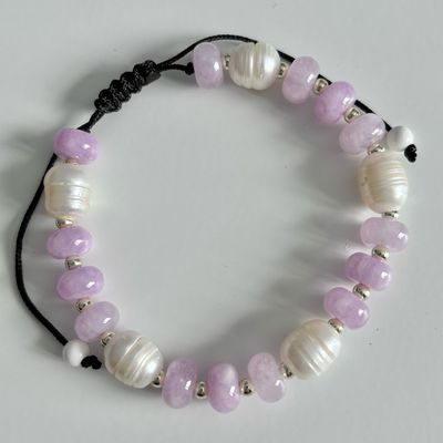 Bracelet ~ lavande Jade &amp; perles d’eau douce