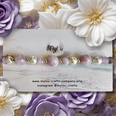 Bracelet ~ mix&amp;match ~ Kunzite &amp; Perles de coquillage