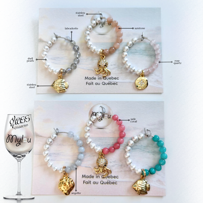 6 x Breloques pour Verres de Luxe ~ #1