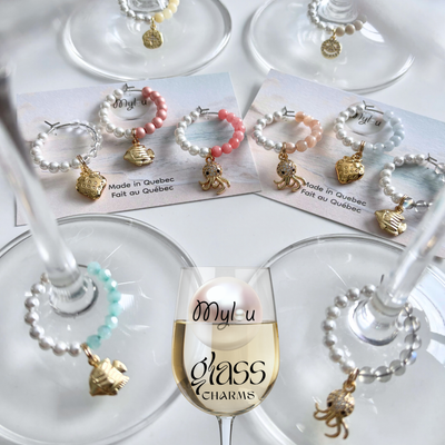 4 x Breloques pour Verres de Luxe ~ Cerises 
