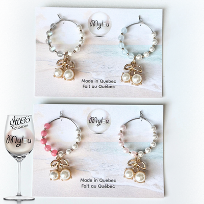4 x Breloques pour Verres de Luxe ~ Cerises 