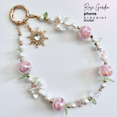 Jardin &amp; Rose ~ Porte-clés ou bracelet pour cellulaire 