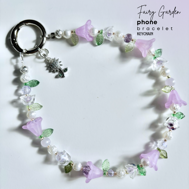 Garden Fairy ~ Keychain or Cell Phone bracelet 