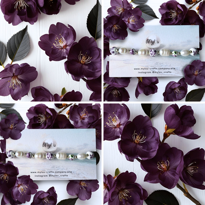 Bracelet ~ Porcelaine &amp; Perles d’eau douce 
