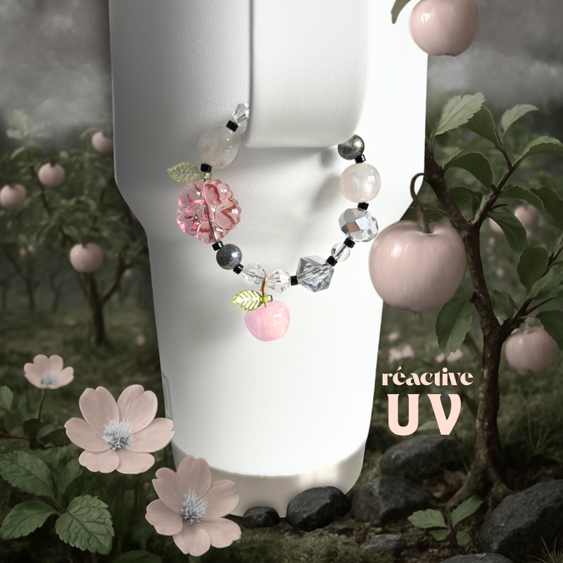 Rose Petal Apple ~ UV reactive ~ Glass/Tumbler Charm