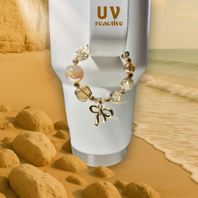 Golden Bow ~ UV Reactive Tumbler Charm