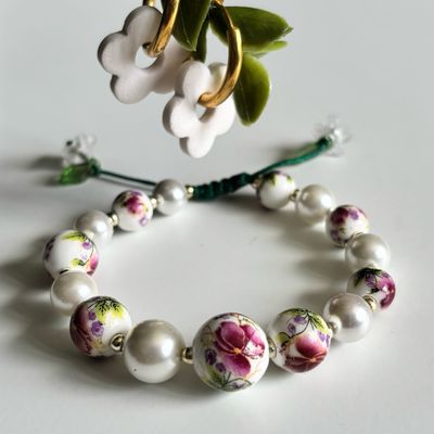𝔅𝔢𝔩𝔩𝔞 Bianca ~ Porcelaine &amp; Perles de coquillages ~ duo