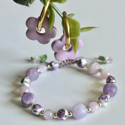 𝔅𝔢𝔩𝔩𝔞 Lillà ~ Kunzite &amp; Amethyst  ~ duo