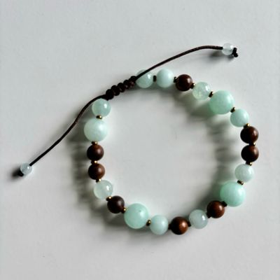 Aqua Terra ~ Bois &amp; Amazonite mat
