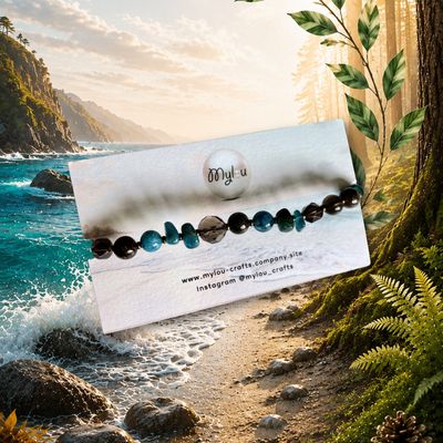 Aqua Terra ~ Apatite, Quartz fumé &amp; Bronzite 
