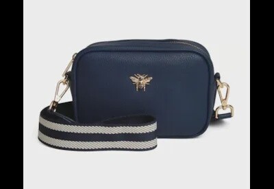 Alice Wheeler Navy Mini Mayfair w Webbing Strap