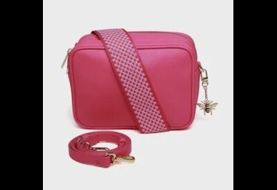 Alice Wheeler Hot Pink Soho Double Zipped Cross Body Bag