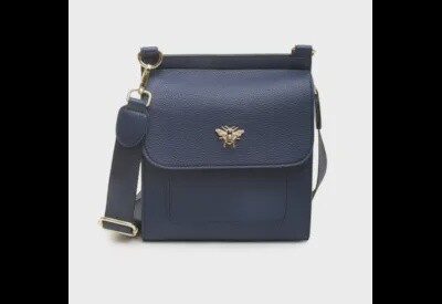 Alice Wheeler Navy Bloomsbury Cross Body Bag Large