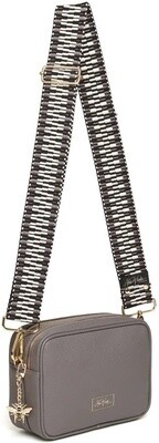 Alice Wheeler Slate Soho Double Zipped Cross Body Bag