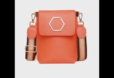 Alice Wheeler Orange Brompton Honeycomb Cross Body Bag