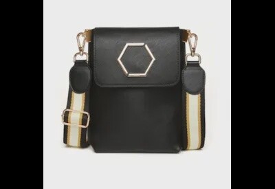 Alice Wheeler Black Brompton Honeycomb Cross Body Bag