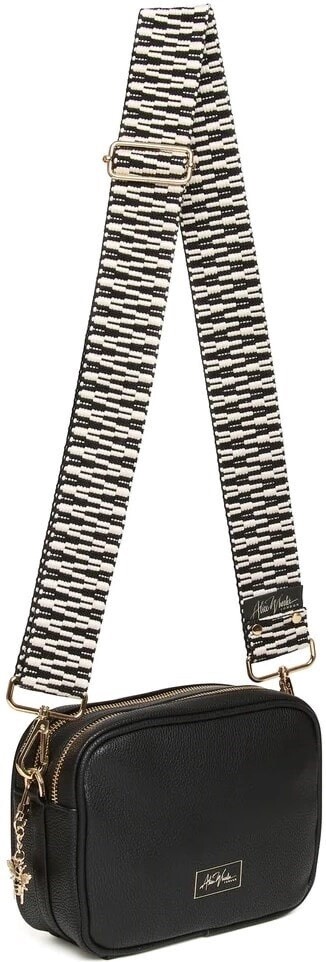 Alice Wheeler Black Soho Double Zipped Cross Body Bag