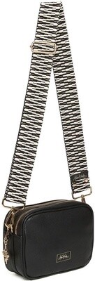 Alice Wheeler Black Soho Double Zipped Cross Body Bag