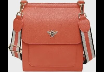 Alice Wheeler Orange Bloomsbury Cross Body Bag Large