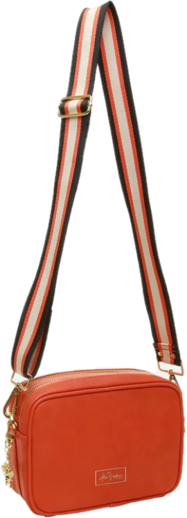 Alice Wheeler Orange Soho Double Zipped Cross Body Bag