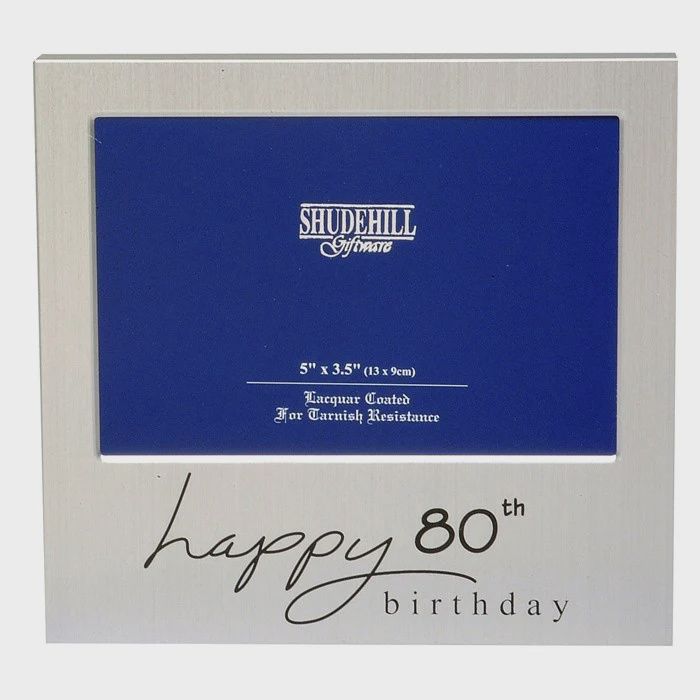Satin Silver Occasion Frame 80th Birthday 5x3