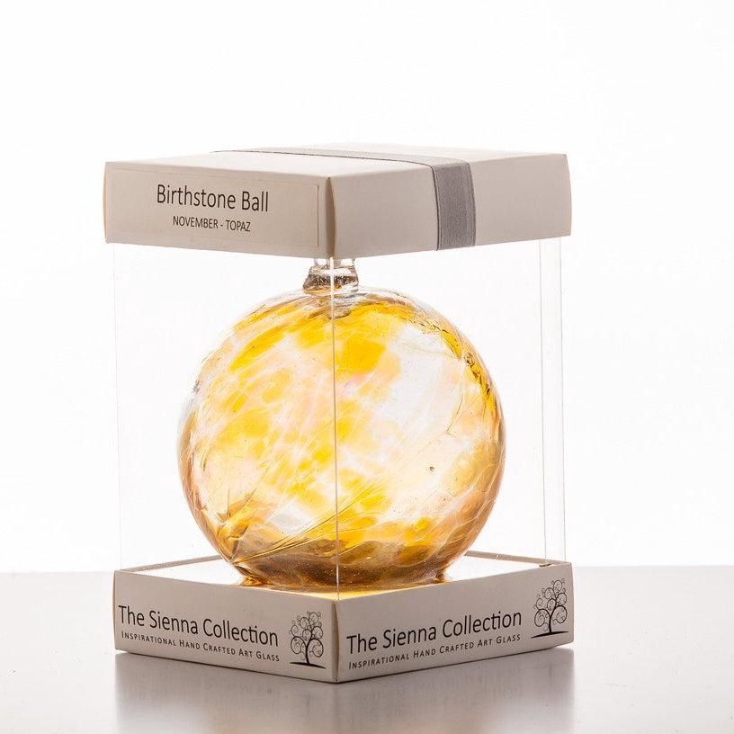 10cm Birthstone Ball - November/Topaz
