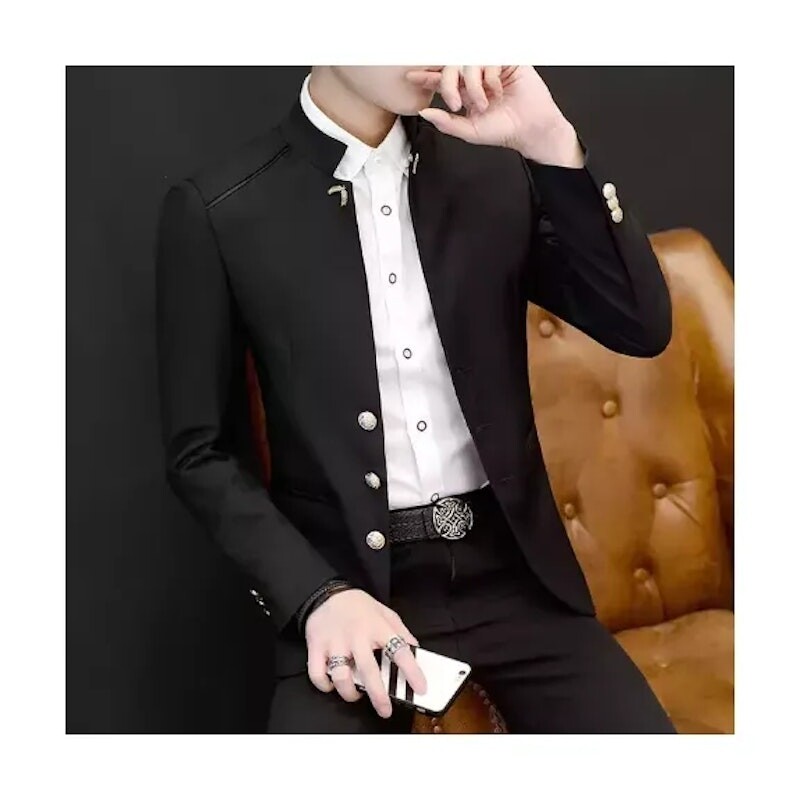 2021 New Fashion Stand Collar Full Sleeve men&#39;s tang suits  Spring designer men&#39;s suit Jacket Winter